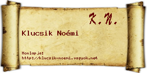 Klucsik Noémi névjegykártya