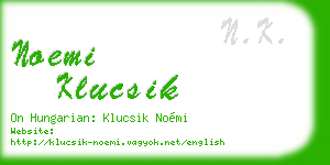 noemi klucsik business card